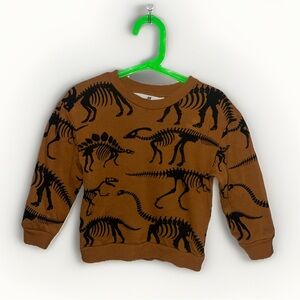 Dinosaur Print Kids Shirt - Brown